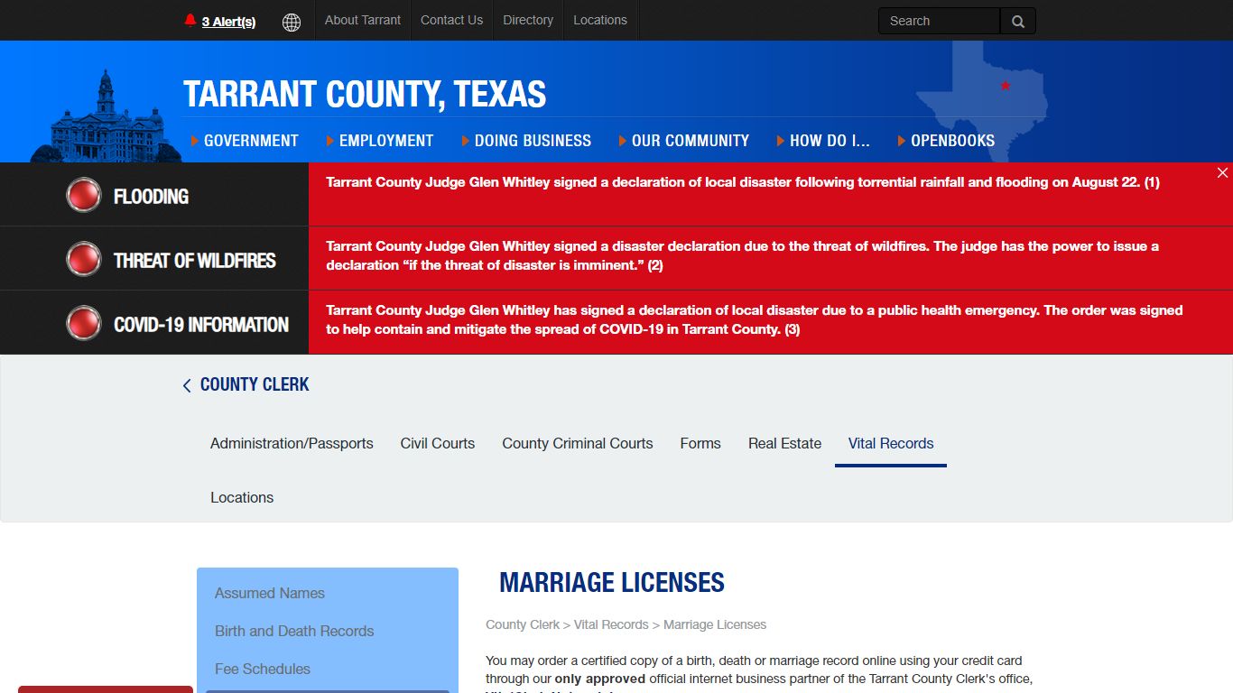 Marriage Licenses - Tarrant County TX